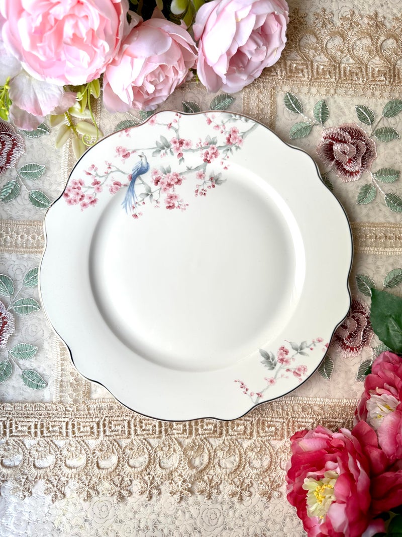 Vigneto | Orchid Bliss Snack Set (1 Serving Plate, 6 Quarter Plates, 1 Server) | Finest Premium Porcelain | Luxury Floral Tableware - Image 2