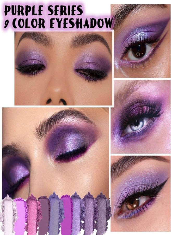 CAKAILA Purple and Pink Glitter Eyeshadow Palette Makeup,Lavender Mauve Light Pink Baked Eye Shadow Palette,Purple Makeup Pallet Long Lasting Waterproof Womens Eyeshadows - Image 2
