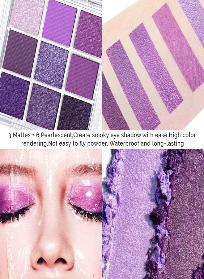 CAKAILA Purple and Pink Glitter Eyeshadow Palette Makeup,Lavender Mauve Light Pink Baked Eye Shadow Palette,Purple Makeup Pallet Long Lasting Waterproof Womens Eyeshadows - Image 3