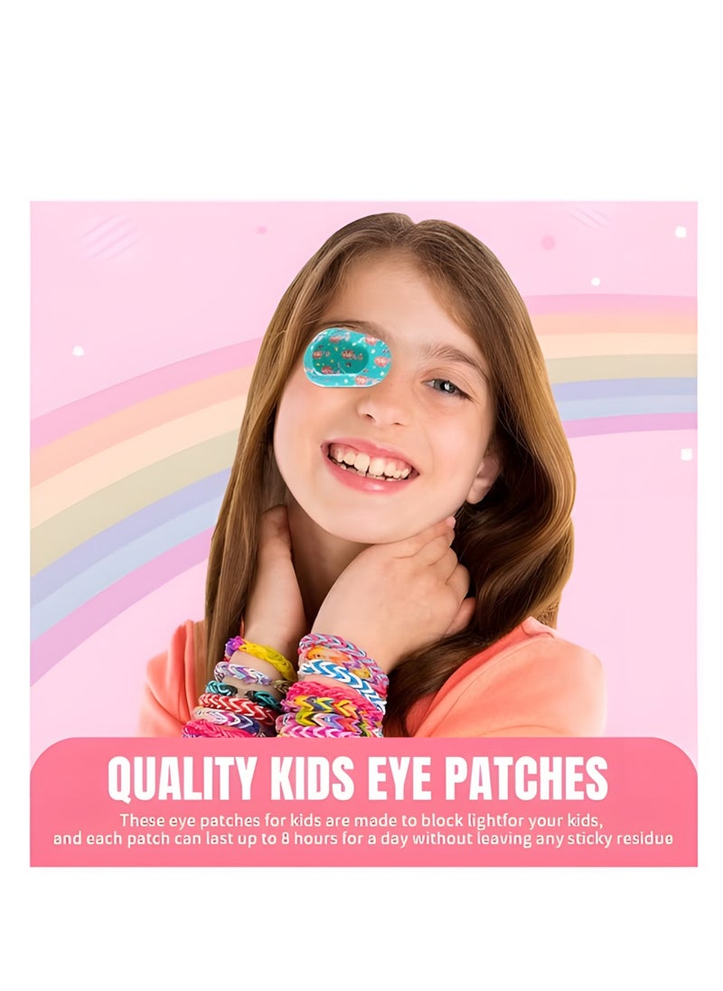Vergali Adhesive Eye Patches 45 Pcs Kids Girls Patches Toddler Bulk Patch Fabric Breathable Fun Cute Designs Cotton Bandages For Light Blocking 9 Styles  - Image 4