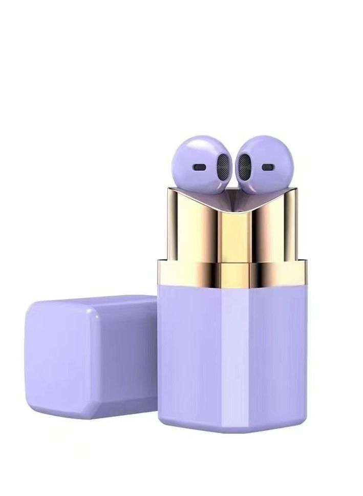 GULFLINK Luxury Fashion Design Lipstick Earbuds Purple - Image 1