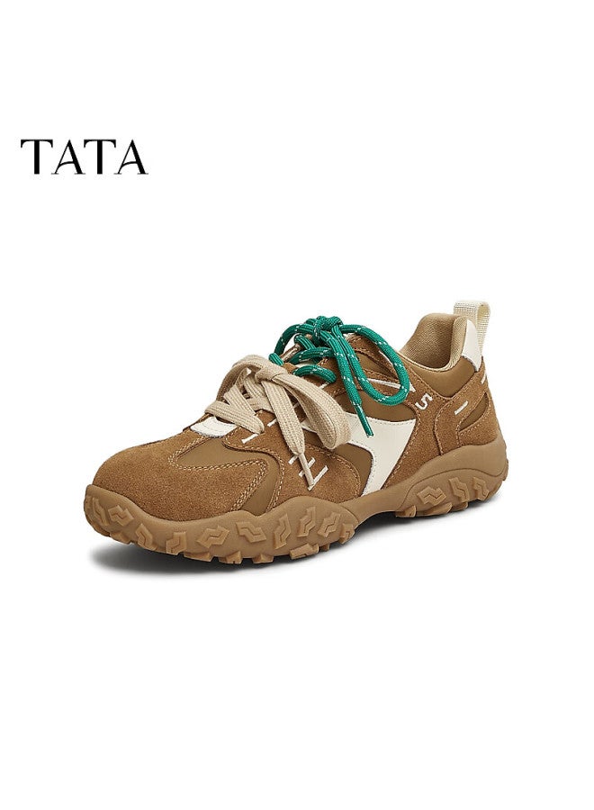 Tata Cocoa Bean Retro Sneakers Women's Casual Shoes Training Shoes, Yellow-brown/white Cm5, Size 36 - Image 2