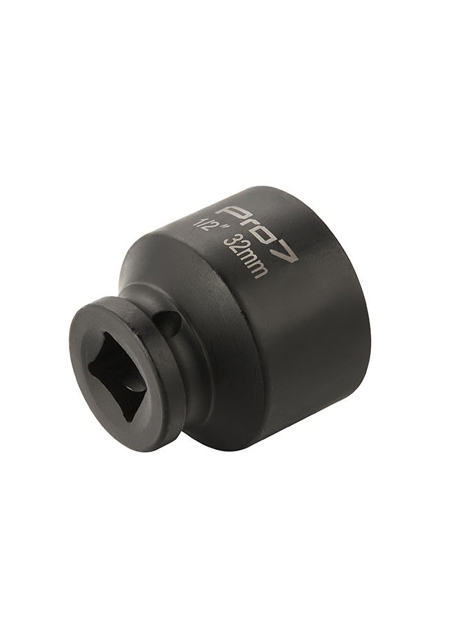 LAWAZIM Pro7 1/2inch Drive Shallow Impact Socket - CR-MO 6 Point Metric Size 32mm - Hex Shallow Socket for Tight Spaces for Ratchets & Torque Electric Wrenches - Ideal for Wheel, Axle & Suspension Use - Image 2