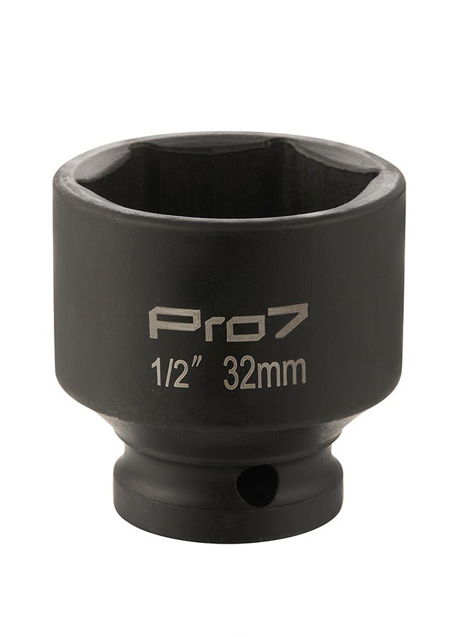 LAWAZIM Pro7 1/2inch Drive Shallow Impact Socket - CR-MO 6 Point Metric Size 32mm - Hex Shallow Socket for Tight Spaces for Ratchets & Torque Electric Wrenches - Ideal for Wheel, Axle & Suspension Use - Image 3