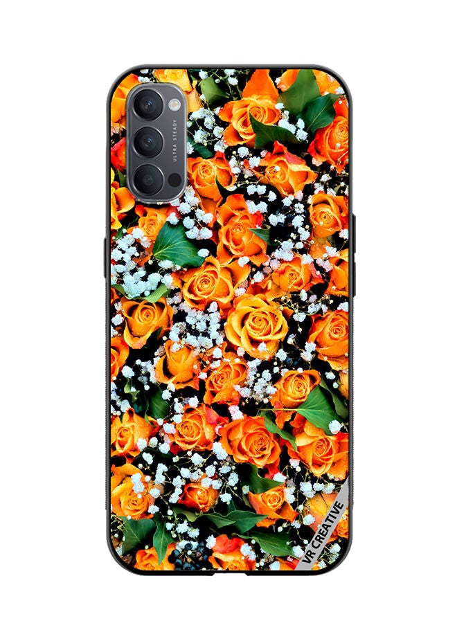 VR CREATIVE Protective Case Cover For Oppo Reno4 Pro 5G Real Flower Design Multicolour - Image 1