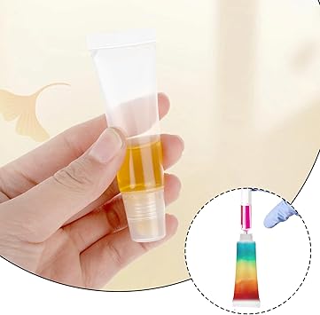 Apausvcm 5 قطع أنابيب أحمر شفاه فارغة حاويات بلسم شفاه شفافة حاويات معجون أسنان قابلة للضغط للسفر زجاجات تجميل صغيرة قابلة لإعادة التعبئة لمستحضرات تجميل أحمر الشفاه DIY للسفر - Image 5