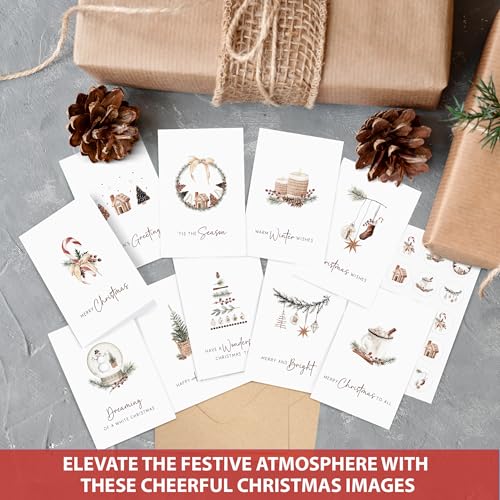 AUDREE Christmas Cards With Envelopes & Matching Stickers (20 Pack 4"x6") - Assortment Boxed Holiday Cards - Thoughtful Gift Idea for Friends and Family - Perfect for Happy Holidays Card, Xmas Card - Image 5