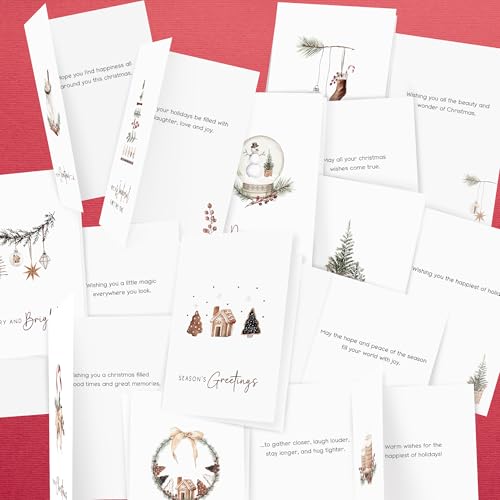 AUDREE Christmas Cards With Envelopes & Matching Stickers (20 Pack 4"x6") - Assortment Boxed Holiday Cards - Thoughtful Gift Idea for Friends and Family - Perfect for Happy Holidays Card, Xmas Card - Image 3