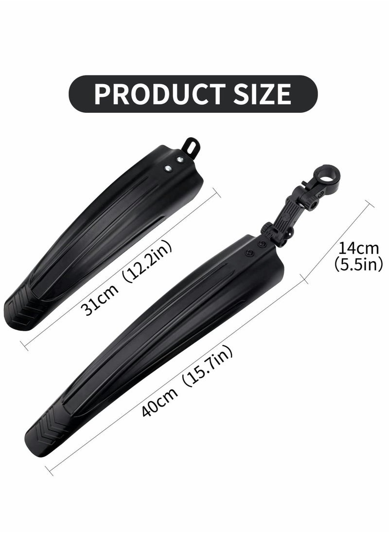 SYOSI Bike Mudguard Set, Bike Fenders Set Adjustable Bicycle Front and Rear Mud Guard Mountain Bike Mudguards Fender Set Fits Wheel Sizes of 20",22",24",26",27", 28" MTB Road Bike  - Image 2