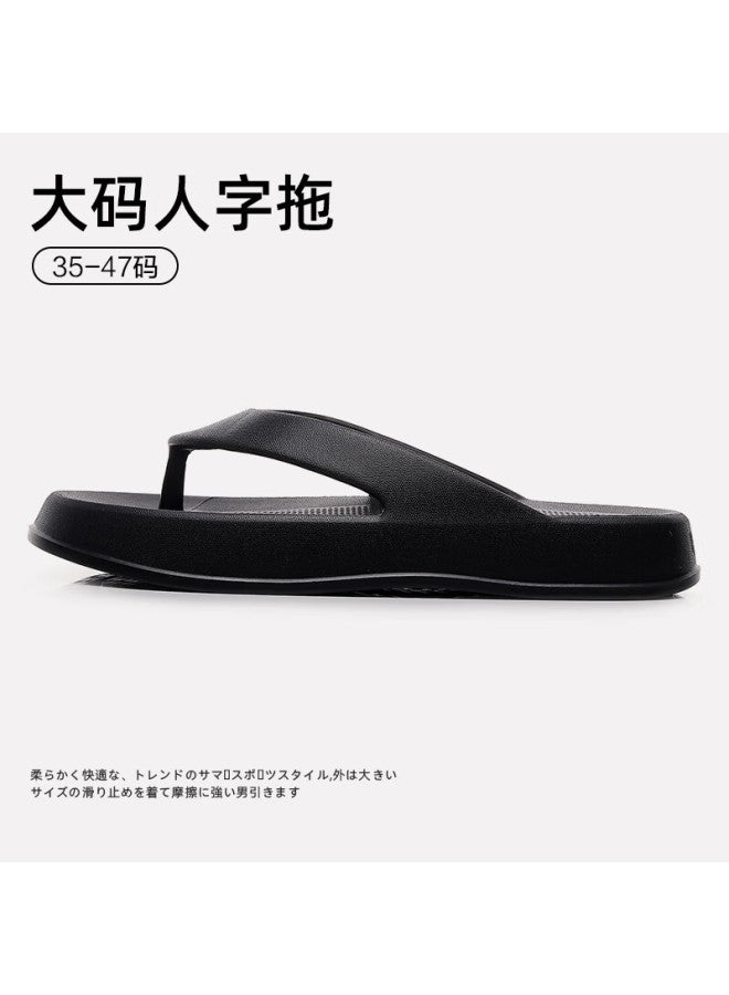 Xggc Large Size Flip Flops For Men, Summer Outdoor Wear, Non-slip Casual Beach Couple Thick-soled Eva Sandals, Pink, Size 37-38