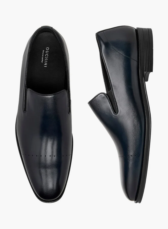 DUCHINI Men's Solid Slip-On Loafers