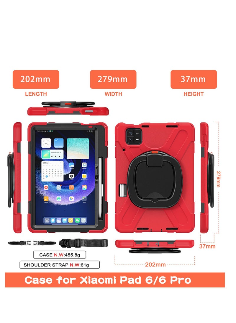 GULFLINK Back Cover Protect Case for Mi Pad 6/ Mi Pad 6 Pro 11 inch Red - Image 5