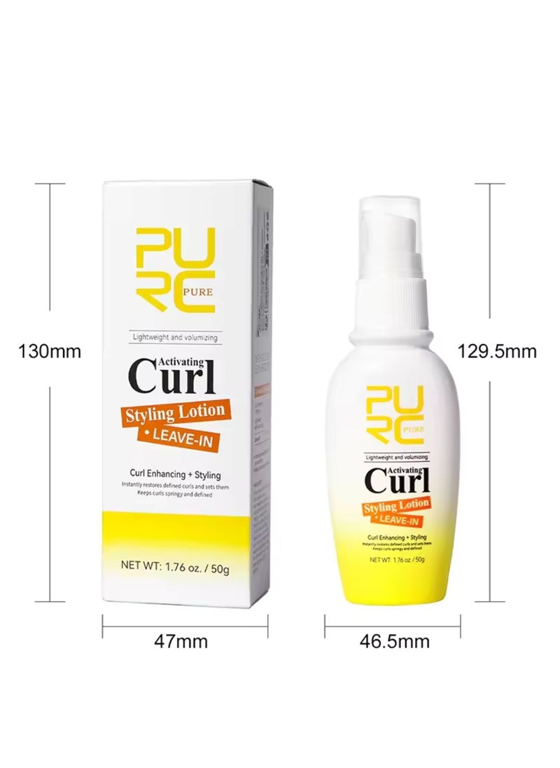 PURC - 50g Leave in Curl Styling Lotion Activating Curl Styling Lotion for Curl Enhancing and Styling Restores Defined Curls and Sets Hair Curling Gel for Hair Moisturizes and Hydrates 24H Styling Hair Gel - Image 1