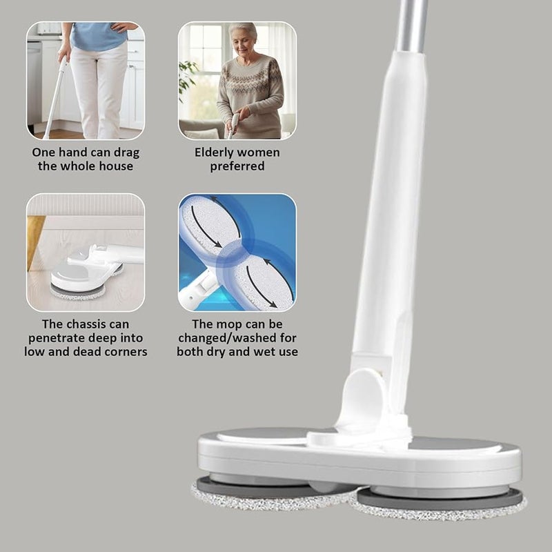 ممسحة كهربائية لاسلكية دوارة خفيفة الوزن للغاية متعددة الأسطح للاستخدام الرطب والجاف - Image 5