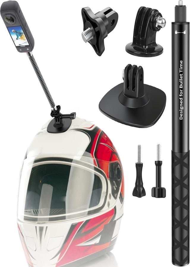 Taisioner Snow Bundle Mounting Ski Set with 1.1M Invisible Selfie Stick Carbon Fiber Extension Rod Helment Adhesive Base Compatible with insta360 X4/X3/X2/RS/Gopro Max 360 Action Camera Accessories - Image 1