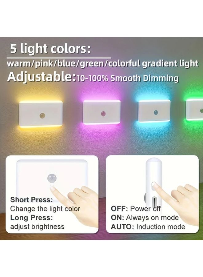 USB Rechargeable RGB Motion Sensor Light Ultra Thin Induction Lamp For Cabinets Hallways Closets - Image 4