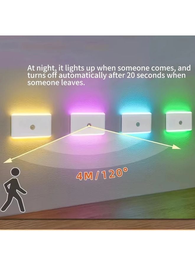 USB Rechargeable RGB Motion Sensor Light Ultra Thin Induction Lamp For Cabinets Hallways Closets - Image 2