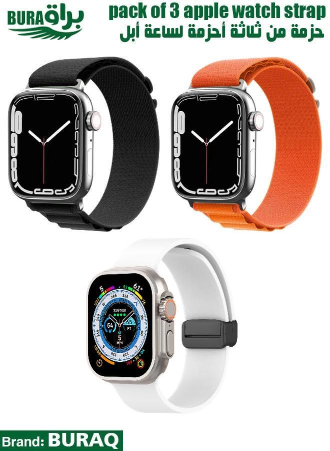 BURAQ Apple Watch Band Strap For Apple Watch Ultra 2/Ultra 49mm, Series 10 46mm, 9/8/7 45mm, SE2/SE/6/5/4 44mm, 3/2/1 42mm