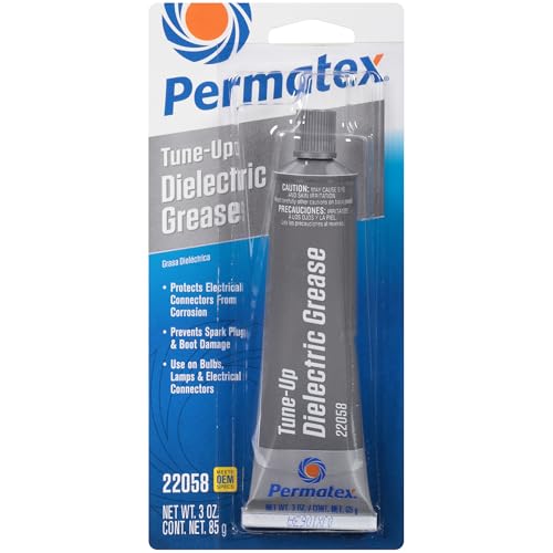 Permatex شحم بيرماتكس 22058 العازل للتعديل، 3 أونصات - شحم عازل عالي الأداء يستخدم لحماية الأطراف، شمعات الإشعال، الأسلاك وغيرها من الاتصالات الكهربائية ضد الملح، الأوساخ، والتآكل - Image 1