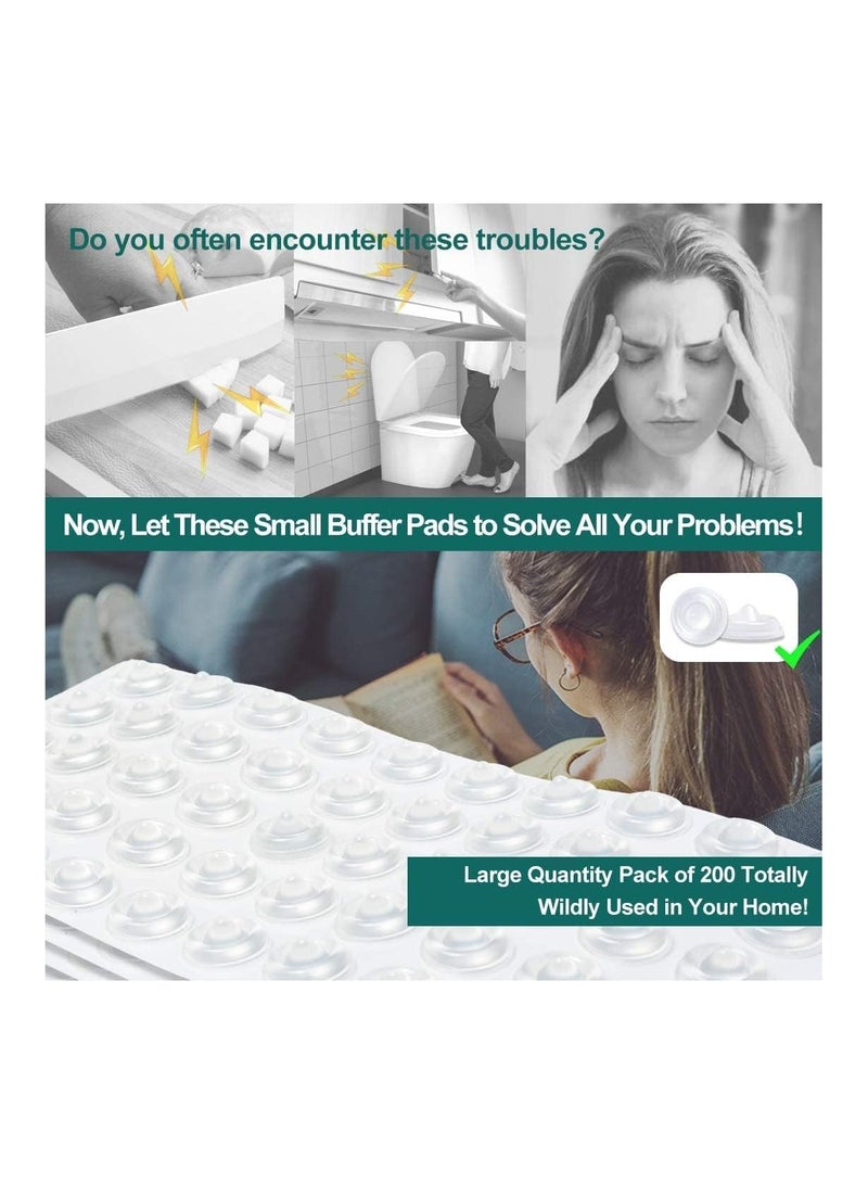 SOLARAE 200Pcs Cabinet Door Bumpers Self Adhesive Bumpers Pads Sound Dampening Circular Dots Cupboard Bumpers Clear Soft Rubber Bumpers Pads for Drawers Table Tops Laptop - Image 4