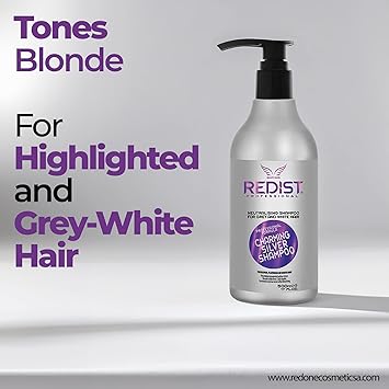 Redist Charming Silver Shampoo 500 ml No Yellow Purple Shampoo AntiYellow Tint Silver Shampoo for Blonde Platinum Grey Hair Hairdressing Supplies - Image 2