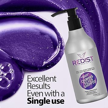 Redist Charming Silver Shampoo 500 ml No Yellow Purple Shampoo AntiYellow Tint Silver Shampoo for Blonde Platinum Grey Hair Hairdressing Supplies - Image 3