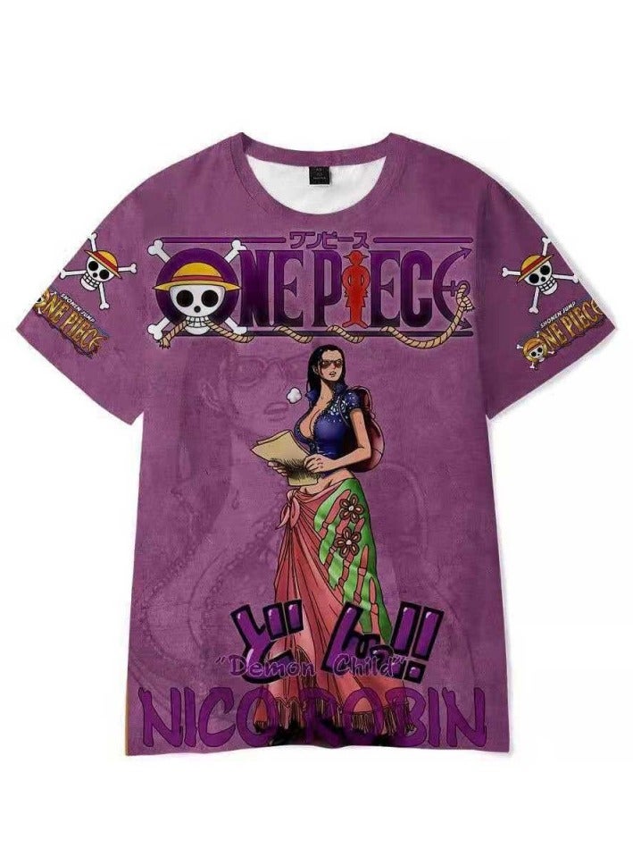 KUYING Summer One Piece Cartoon Printed Casual T-shirt  - Image 1