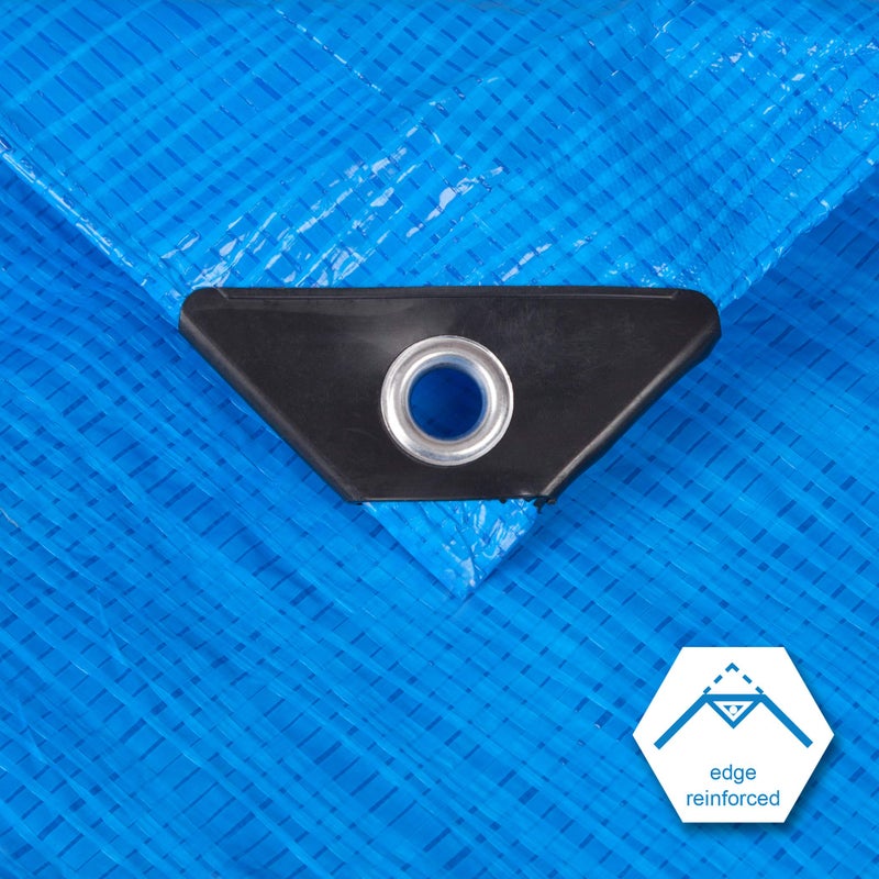 CARTMAN Finished Size 10x10 Feet Blue Poly Tarp 5 Mil Thick, Multipurpose Protective Cover for Camping, Tent, Boat, RV, Car - Image 4