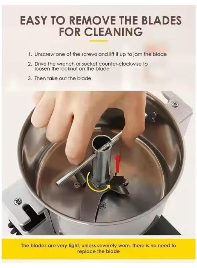 MUNTAQI مطحنة حبوب كهربائية – مطحنة تجارية عالية السرعة من الفولاذ المقاوم للصدأ 800A، آلة طحن متعددة الوظائف للتوابل والأعشاب الجافة للمطبخ، القهوة، الأرز، الذرة، الفلفل، الدقيق ومسحوق الأعشاب - Image 2