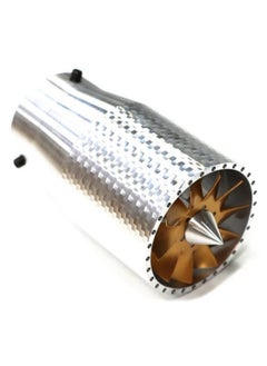 Royal Royal High Quality Carbon Fiber Muffler For Exhaust Pipe Suitable For Automotive Echaust Pipes 3.5'' Straight Edge Exhaust Tip With Fan Black/White  - Image 1