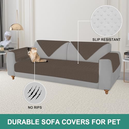 Foxdecor Couch Arm Covers Sofa Arm Cover, Arm Chair Covers Set of 2, Non-Slip Chair Arm Covers, Arm Rest Cover for Sofa, Armchair Slipcovers Couch Protector (Chocolate 20x20 inch) - Image 4