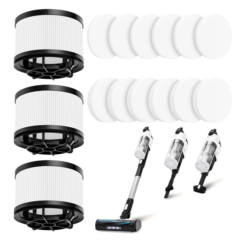 isingo LVAC-200 Filter Replacement for LEVOIT LVAC-200 / LVAC-300 / LVAC-200 MAX Cordless Stick Vacuum Cleaner, 3 Post-Motor + 6 Pre-Motor Filters, Replace Part # LSV-V201-WUS # LSV-V202F-WUS - Image 1