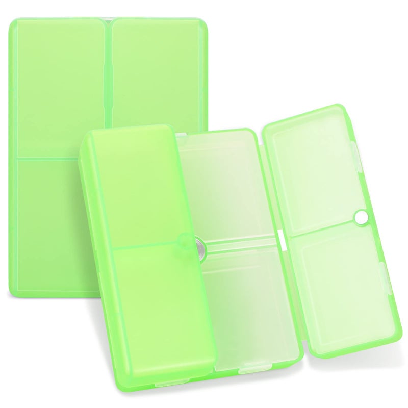 FYY Daily Pill Organizer, 7 Compartments Portable Pill Case Travel Pill Organizer,[Folding Design] Pill Box for Purse Pocket to Hold Vitamins,Cod Liver Oil,Supplements and Medication-Clear Green - Image 1