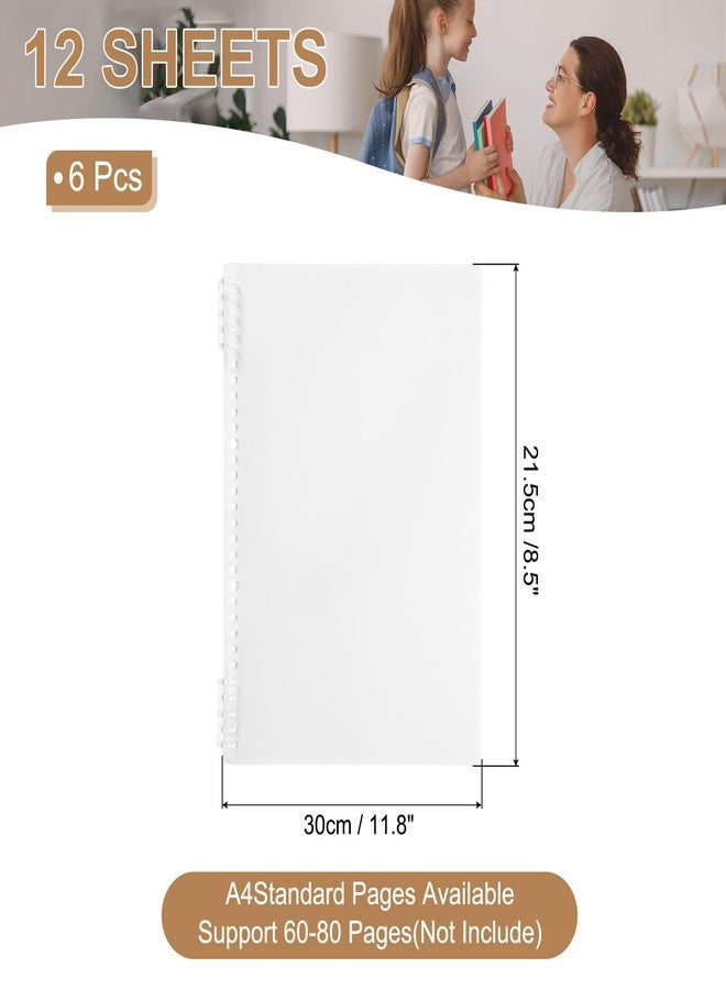PATIKIL 12 Pack Binding Covers, A4(11.8x8.5 Inch) 22 Mil Plastic Notebook Covers Sheets with Binding Comb for Book Report Presentation, White - Image 2