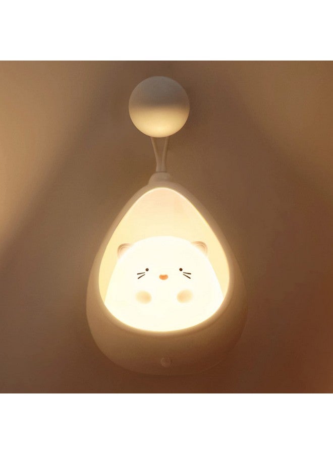 TriPro Cute Kitty Motion Sensor Night Light Wall Lamp,Rechargable,Bedroom Decoration for Kids Baby Toddler Teen Gift (Pink) - Image 1