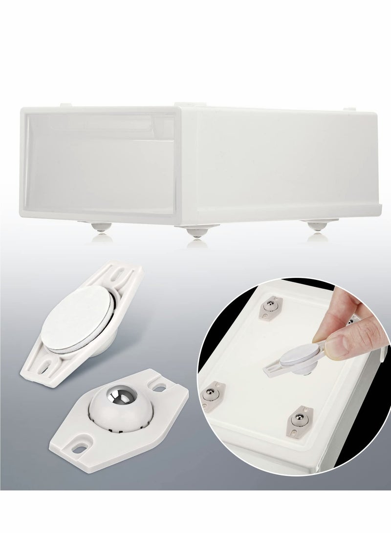 24 Pcs Self-Adhesive Mini Caster Wheels for DIY Projects, Storage Boxes, and Toy Cars - Easy to Install Plastic Sticky Wheels - Image 5