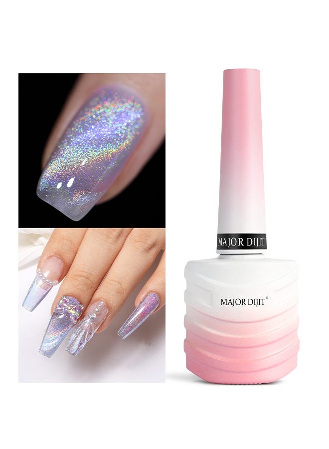 MAJOR DIJIT Gel Nail Polish 15ml/0.5fl oz Holographic Purple 9D Cat Eye Shiny Glitter Soak Off Nail Polish with Magnetic Stick for Nail Salon 11# - Image 1