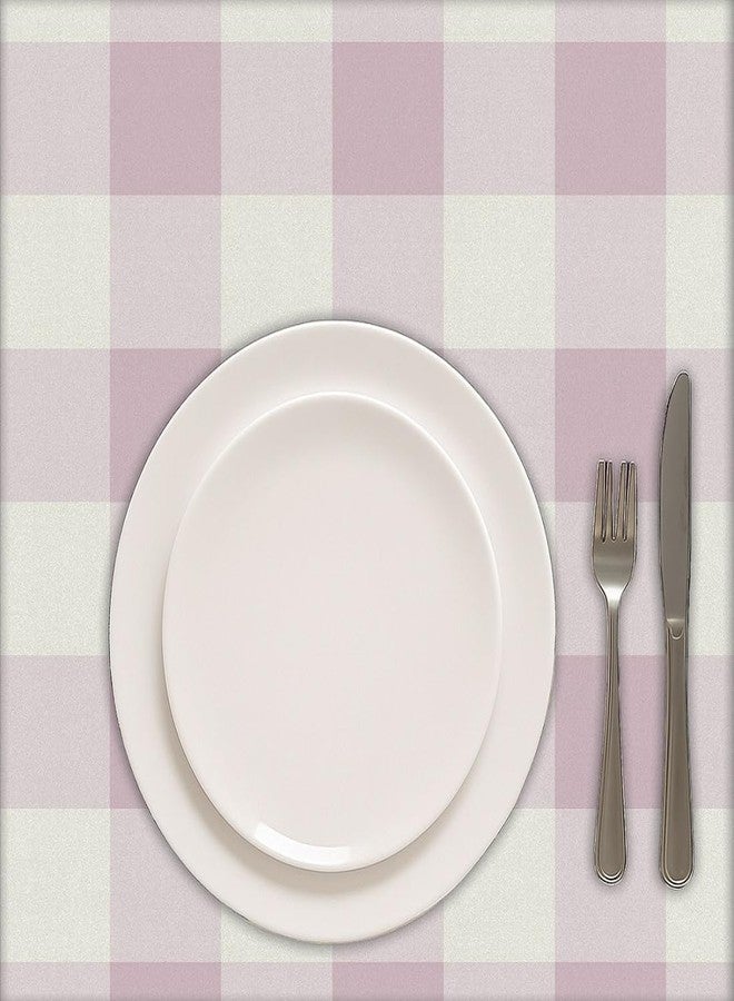 كاسابلو مفرش طاولة Casableu Spring Gallery Big Checkn لستة أشخاص، غطاء طاولة مقاوم للغبار لتزيين طاولة الطعام | المقاس: 52 × 72 بوصة | لون وردي كهفي - Image 3