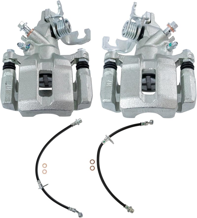 TRQ Rear Brake Caliper Set with Hoses for 2003-2007 Honda Accord - Image 3