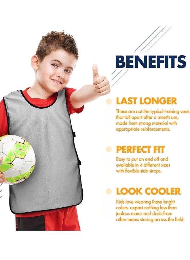 GROIC 6 Pack Scrimmage Training Vest, Sports Pinnies, Basketball Soccer Training Vest, Practice Jerseys, Practice Vest for Adult Youth Kids with Carry Bag  - Image 2