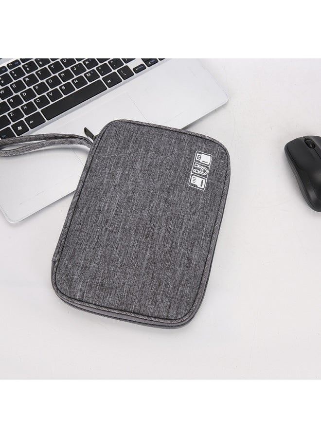 Data Cable Storage Bag Headset Digital Bag Power Charger U Disk Multi-functional Travel Portable Storage Bag-Color:Gray  - Image 1