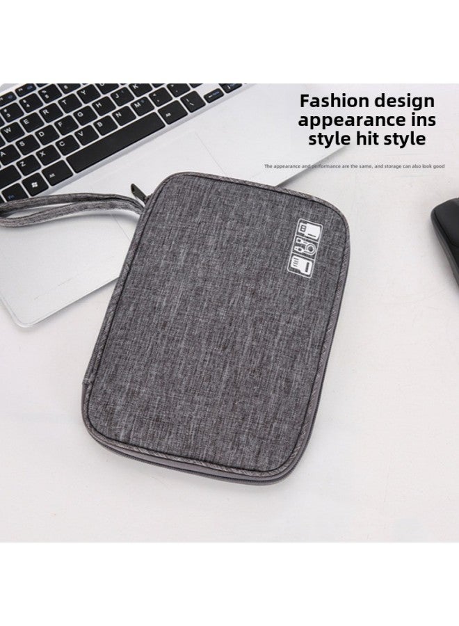 Data Cable Storage Bag Headset Digital Bag Power Charger U Disk Multi-functional Travel Portable Storage Bag-Color:Gray  - Image 4