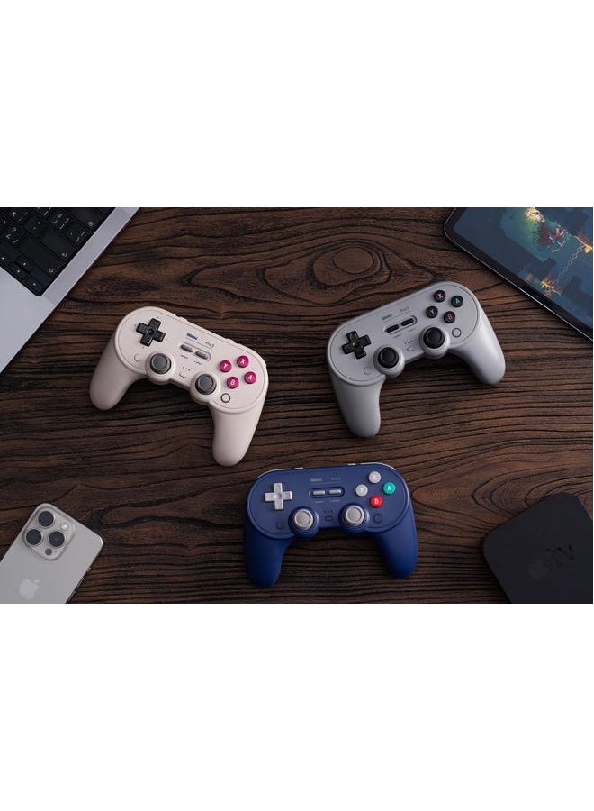 8Bitdo وحدة تحكم بلوتوث Pro 3 لجهاز Switch/Switch 2 – عصي تحكم TMR، أزرار ABXY قابلة للتبديل، أزرار خلفية احترافية، قاعدة شحن، زنبركات تأثير هال، لنظام Windows، Apple، SteamOS، Android - بنفسجي - Image 5