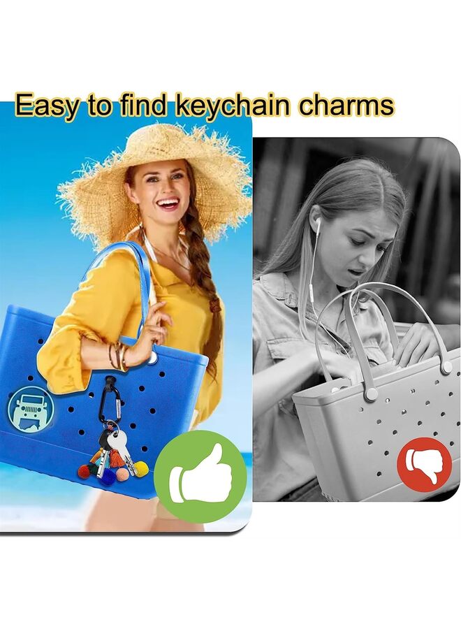 2pcs Key Holder for Bag, Accessories, Original Large Insert Charm Carabiner Keychain Compatible With Beach Tote, Finding Your Keys Quickly - Image 5
