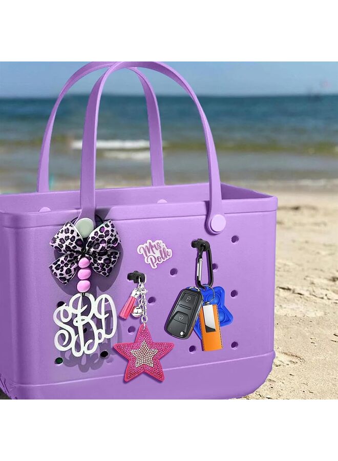 2pcs Key Holder for Bag, Accessories, Original Large Insert Charm Carabiner Keychain Compatible With Beach Tote, Finding Your Keys Quickly - Image 4