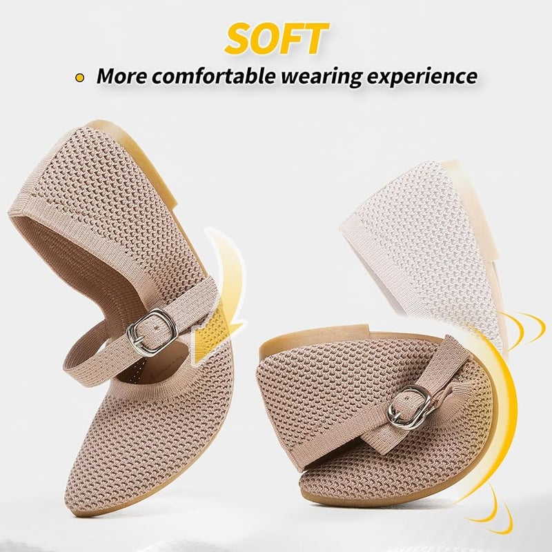 BABUDOG Mesh Ballet Flats for Women,Women's Mary Jane Flats with Buckle Strap,Black Nude Foldable Flats Shoes for Women,Comfortable Dress Shoes - Image 5