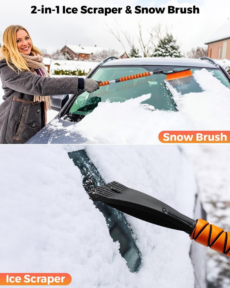 EcoNour 43" Extendable Ice Scrapers and Snow Brush Set for Cars, Trucks, SUVs - 2 Pack - Image 2
