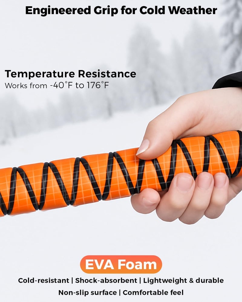 EcoNour 43" Extendable Ice Scrapers and Snow Brush Set for Cars, Trucks, SUVs - 2 Pack - Image 3