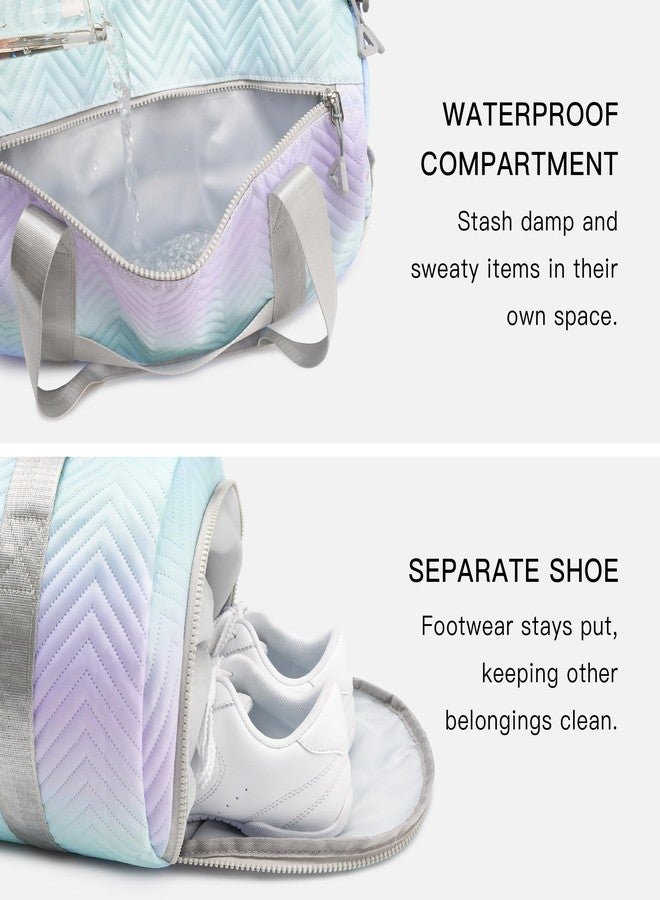 ستيل حقيبة رقص للبنات من ستيل، هدية مثالية للأطفال، حقائب رياضية متعددة الاستخدامات مع حجرة للأحذية، حقائب سفر مقاومة للماء، مناسبة للباليه والجمباز والتشجيع (LM2,F) - Image 4