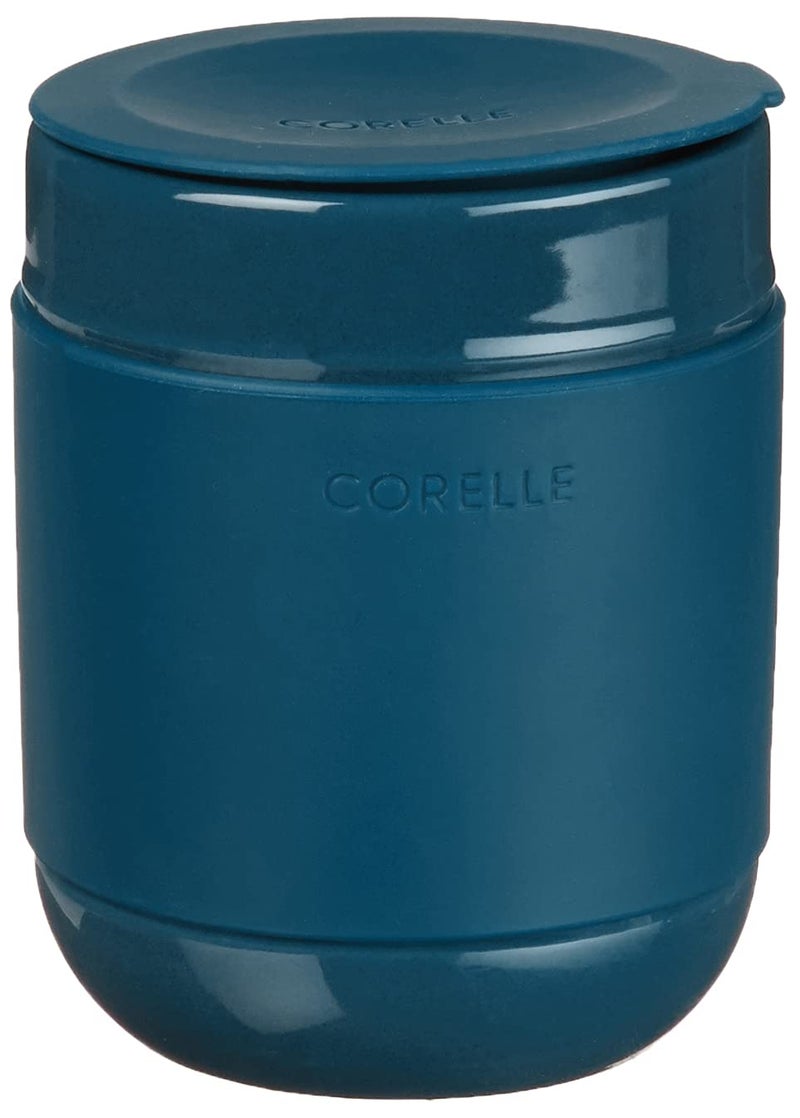 Corelle Stoneware 4-Pc Tumbler Set of 2 with Lids, Handcrafted Artisanal Travel Mug, Solid Glaze Stoneware, 13-1/2-Oz Travel Coffee Mug Set, Navy - Image 4